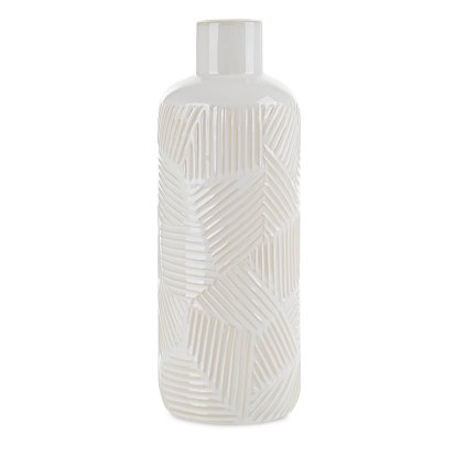 KERAMICKÁ VÁZA ROMINA 12X33 CM KREMOVÁ