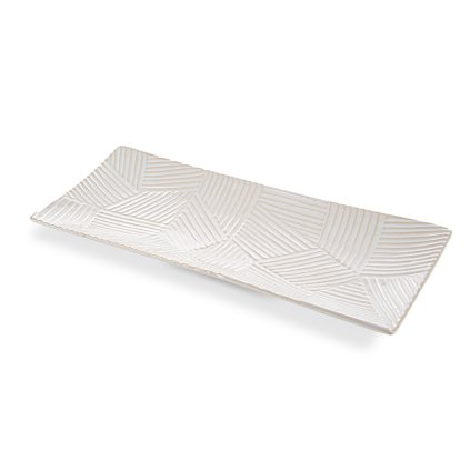 DEKORAČNÍ KERAMICKÝ TALÍŘ ROMINA 39X3X18 CM KREMOVÁ