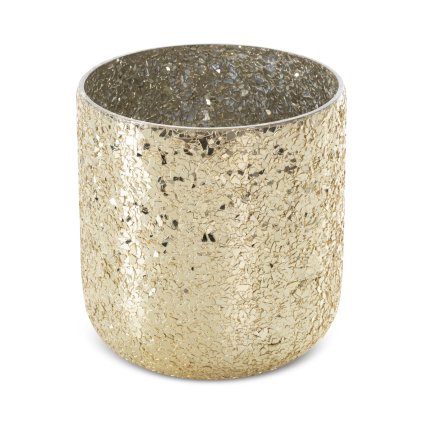 SKLENĚNÝ KVĚTINÁČ MELIA 14X15 CM ZLATÁ