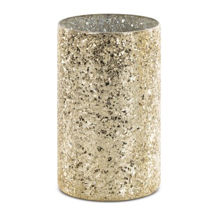 SKLENĚNÁ VÁZA MELIA 12X21 CM ZLATÁ