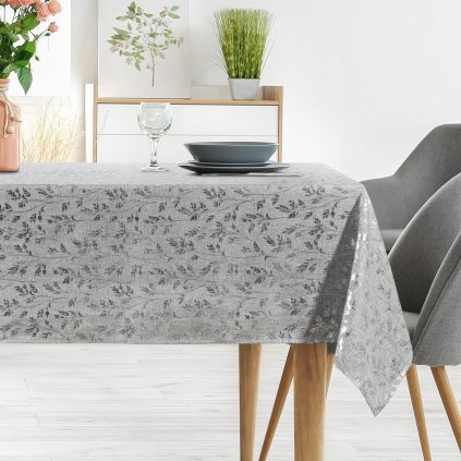 UBRUS SIMONA 140X220 CM STŘÍBRNÝ