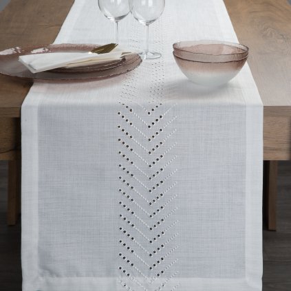 BĚHOUN NA STŮL INES7 40X180 CM SVĚTLEKRÉMOVÝ