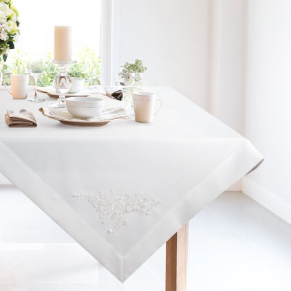 UBRUS TULIA 85X85 CM BÍLÁ