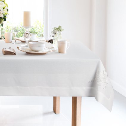 UBRUS TULIA 140X280 CM BÍLÁ