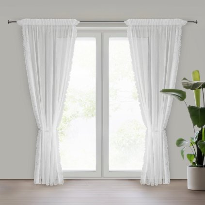 ZÁCLONA NA PÁSCE AGNESS 140X270 CM BÍLÁ