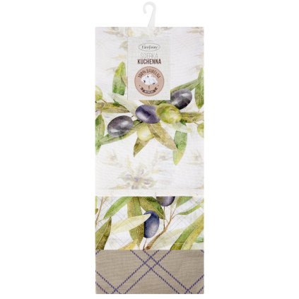 KUCHYŇSKÁ UTĚRKA OLIVE SADA 3 KS 50X75 CM VZOROVANÉ