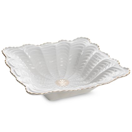 DEKORAČNÍ KERAMICKÁ MISKA GAIA 27X27X7 CM KRÉMOVÁ