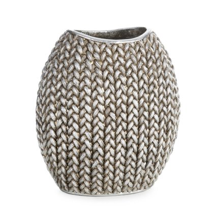 DEKORAČNÍ VÁZA MOLI 18X12X20 CM STŘÍBRNÁ