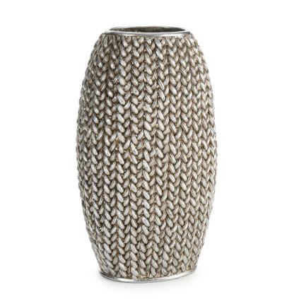 DEKORAČNÍ VÁZA MOLI 16X12X27 CM STŘÍBRNÁ