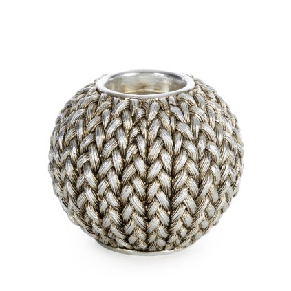 DEKORAČNÍ SVÍCEN MOLI 11X11X9 CM STŘÍBONÁ