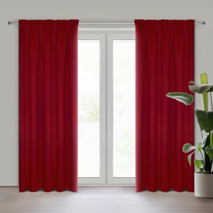 ZATEMŇOVACÍ ZÁVĚS NA PÁSCE ADLEY 135X270 CM ČERVENÁ
