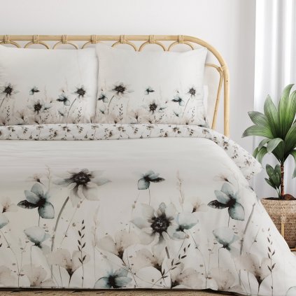SATÉNOVÉ POVLEČENÍ PREMIUM22 160X200 CM, 2 KS 70X80 CM KVĚTY
