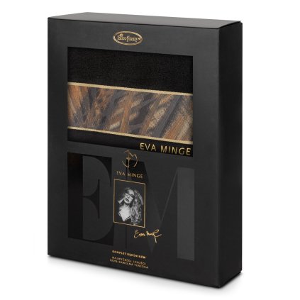 FROTÉ RUČNÍK EVA MINGE11 SADA 1KS 30X50 CM, 1KS 50X90 CM, 1KS 70X140 CM ČERNÁ