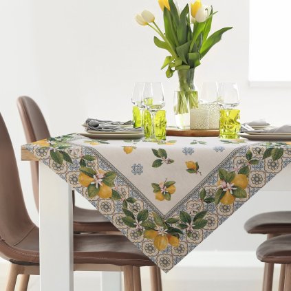 GOBELÍNOVÝ UBRUS LEMON 100X100 CM VZOROVANÝ