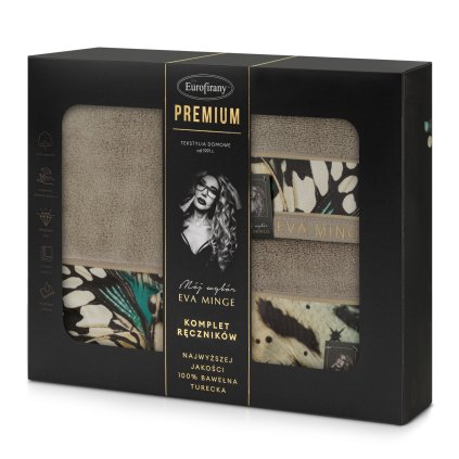 FROTÉ RUČNÍK EVA MINGE15 SADA 1KS 30X50CM, 1KS 50X90CM, 1KS 70X140CM BÉŽOVÁ