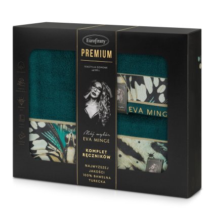 FROTÉ RUČNÍK EVA MINGE15 SADA 1KS 30X50CM, 1KS 50X90CM, 1KS 70X140CM TMAVĚTYRKYSOVÁ
