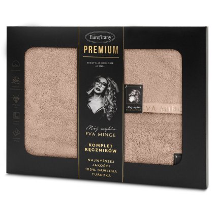 FROTÉ RUČNÍK EVA MINGE VENUS SADA 1KS 30X50CM, 1KS 50X90CM, 1KS 70X140CM PUDROVÁ