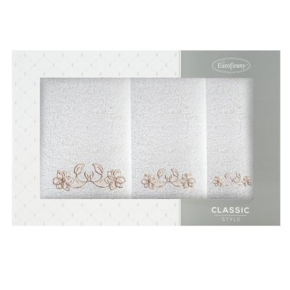 FROTÉ RUČNÍK LILA SADA 1KS 30X50 CM, 1KS 50X90 CM, 1KS 70X140 CM KRÉMOVÁ