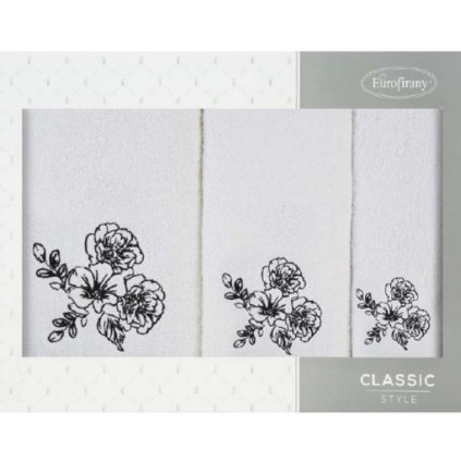 FROTÉ RUČNÍK MELANI SADA 1KS 30X50 CM, 1KS 50X90 CM, 1KS 70X140 CM BÍLÁ