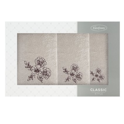 FROTÉ RUČNÍK MELANI SADA 1KS 30X50CM, 1KS 50X90CM, 1KS 70X140CM BÉŽOVÁ