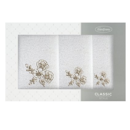 FROTÉ RUČNÍK MELANI SADA 1KS 30X50 CM, 1KS 50X90 CM, 1KS 70X140 CM KRÉMOVÁ