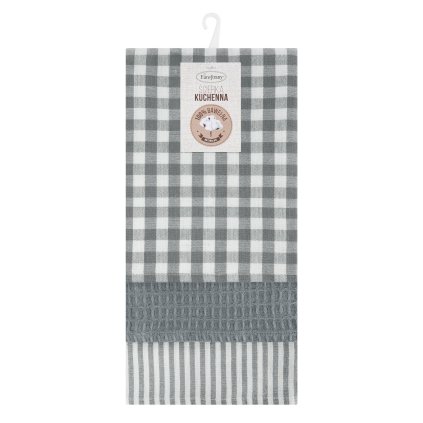 KUCHYŇSKÁ UTĚRKA LUCY SADA 3 KS 50X70 CM STŘÍBRNÉ