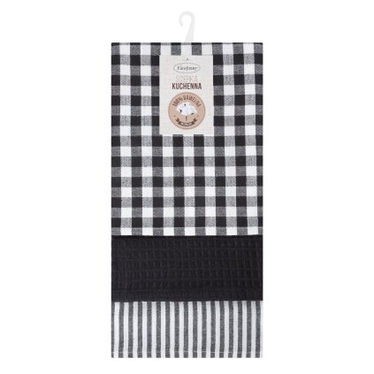 KUCHYŇSKÁ UTĚRKA LUCY SADA 3 KS 50X70 CM ČERNÉ