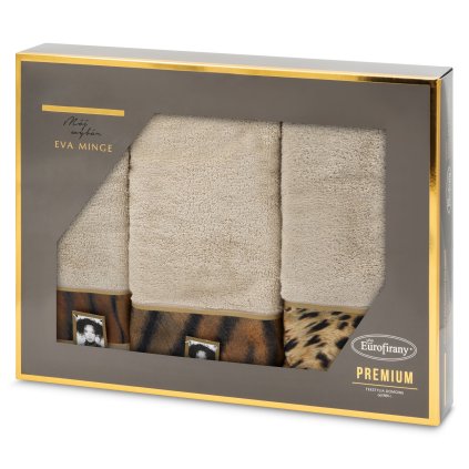 BAVLNĚNÝ RUČNÍK EVA MINGE23 SADA 1KS 30X50CM, 1KS 50X90CM, 1KS 70X140CM BÉŽOVÁ