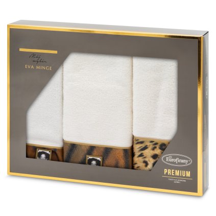 BAVLNĚNÝ RUČNÍK EVA MINGE23 SADA 1KS 30X50CM, 1KS 50X90CM, 1KS 70X140CM KRÉMOVÁ