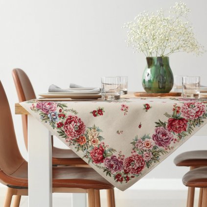 GOBELÍNOVÝ UBRUS GRIA 100X100 CM KVĚTY