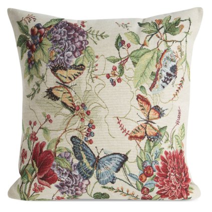 GOBELÍNOVÝ DEKORAČNÍ POVLAK NA POLŠTÁŘ SPRING3 45X45 CM KVĚTY