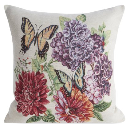 GOBELÍNOVÝ DEKORAČNÍ POVLAK NA POLŠTÁŘ SPRING1 45X45 CM KVĚTY