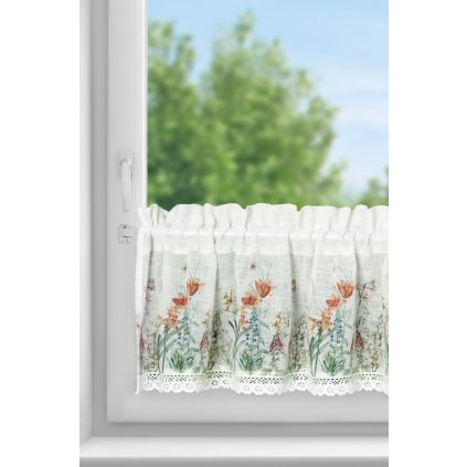 KRÁTKÁ ZÁCLONA NA PÁSCE NEMEZJA 150X30 CM KVĚTY
