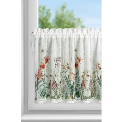 KRÁTKÁ ZÁCLONA NA PÁSCE NEMEZJA 150X60 CM KVĚTY