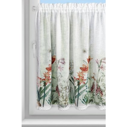 KRÁTKÁ ZÁCLONA NA PÁSCE NEMEZJA 150X90 CM KVĚTY