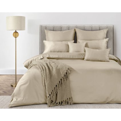 MAKOSATENOVÉ POVLEČENÍ EVA MINGE ELEGANT1D 200X220 CM, 2 KS 70X80 CM BÉŽOVÉ