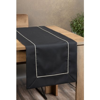BĚHOUN NA STŮL DORITA 40X180 CM ČERNÝ
