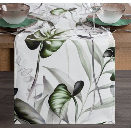 BĚHOUN NA STŮL DAVOS2 40X140 CM LISTY