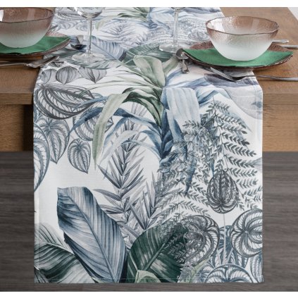 BĚHOUN NA STŮL DAVOS2 40X140 CM LISTY