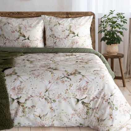 MAKOSATENOVÉ POVLEČENÍ REINA45 160X200 CM, 2 KS 70X80 CM KVĚTY