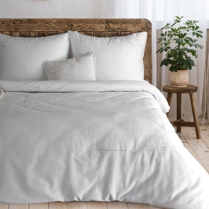 MAKOSATENOVÉ POVLEČENÍ REINA44 200X220 CM, 2 KS 70X80 CM BÍLÉ