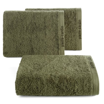 BAVLNĚNÝ RUČNÍK PIERRE CARDIN EVI 50X90 CM TMAVĚOLIVOVÁ