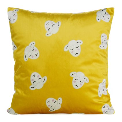 DĚTSKÁ DEKORAČNÍ POVLAK NA POLŠTÁŘ KIDS 1B 45X45 CM HOŘČICOVÁ