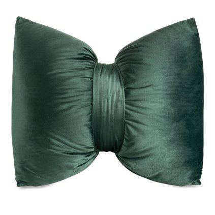 DEKORAČNÍ POLŠTÁŘ KOKARDA 45X55 CM TMAVĚZELENÁ