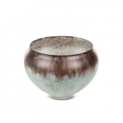 DEKORAČNÍ SKLENĚNÁ MISKA ABRIL (01) (FI) 18X14 CM TYRKYSOVÁ