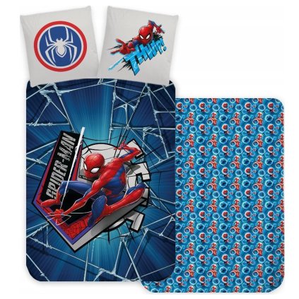 posciel bawelna 100x135 40x60 spiderman granatow