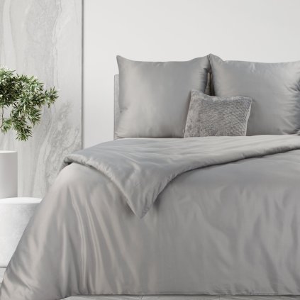 BAVLNĚNÉ POVLEČENÍ HARMONY 160X200 CM, 2KS 70X80 CM STŘÍBRNÉ