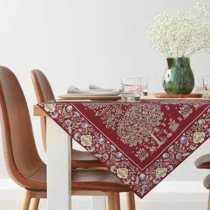 GOBELÍNOVÝ UBRUS FESTIVE VERDE1 100X100 CM VZOROVANÝ