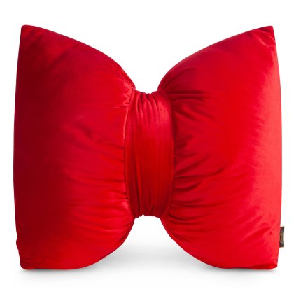 DEKORAČNÍ POLŠTÁŘ KOKARDA 45X55 CM ČERVENÁ