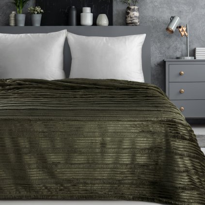 FLANELOVÁ DEKA NINA 200X220 CM OLIVOVÁ
